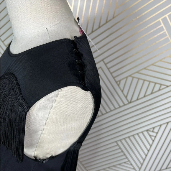 Stella McCartney Fringe Trimmed Sleeveless Top Black Size 36 / US 0-2 - Picture 5 of 11